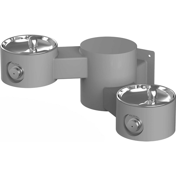 Elkay Outdoor Lk4406 Wall Mount Bi-Level Fountain Gray LK4406GRY - main